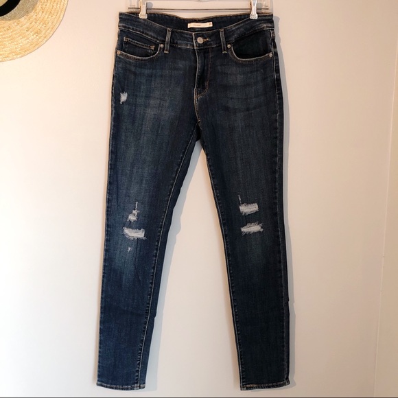 Levi's Denim - Levi’s 711 Skinny Distressed Blue Jean Denim, 29
